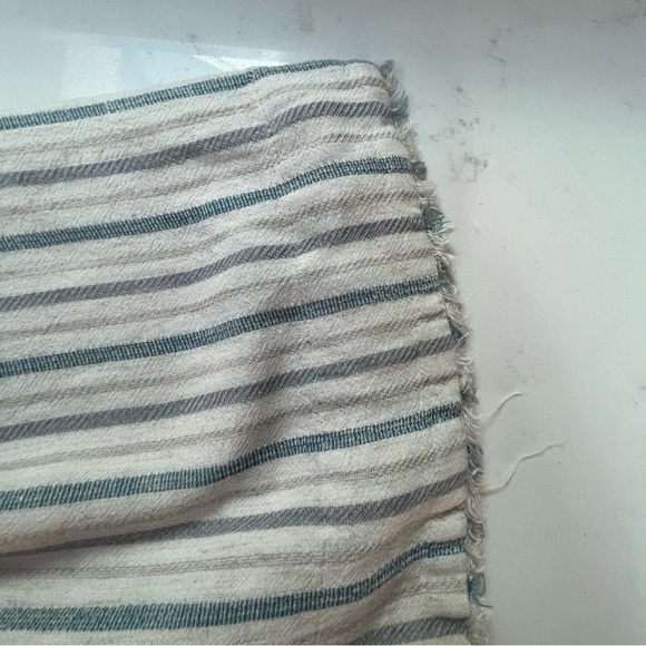 Cloth & STONE ANTHROPOLOGIE striped linen strapless cropped wide-leg jumpsuit M - Picture 8 of 11